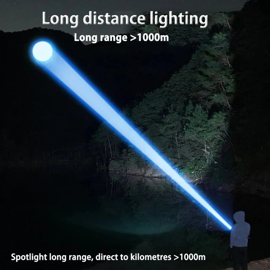 P90 Imported Super Bright Rechargeable Torch Powerful 1 Km Long Range Led Flashlight