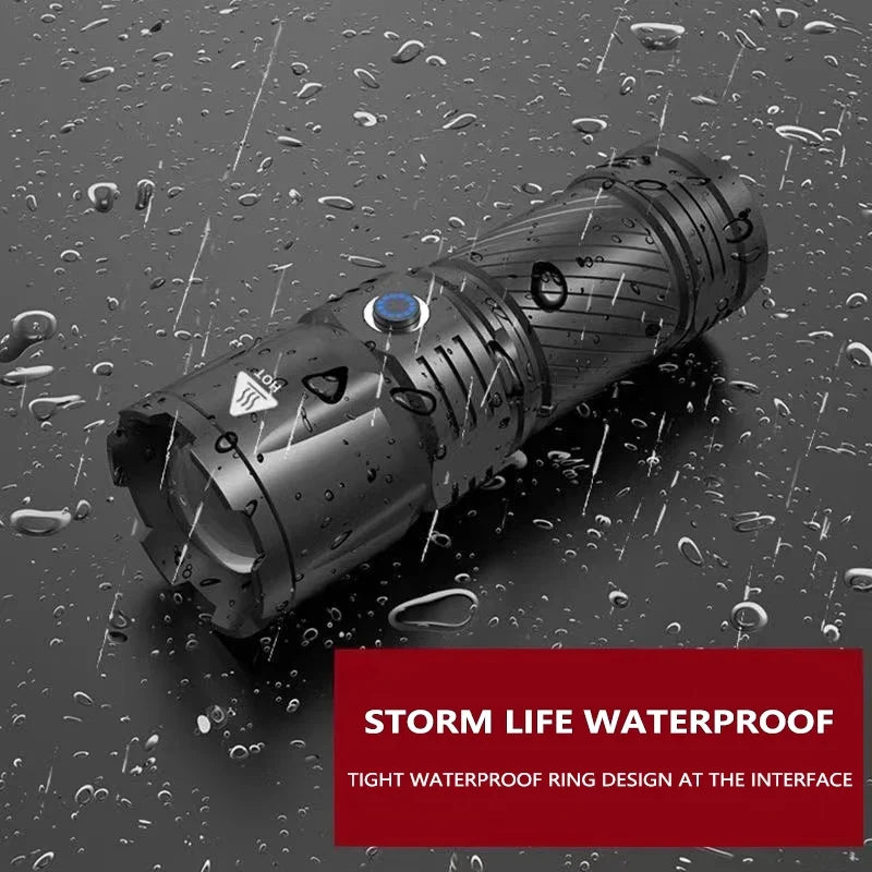 P90 Imported Super Bright Rechargeable Torch Powerful 1 Km Long Range Led Flashlight